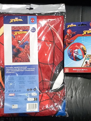 Πετσέτα θαλάσσης και μπάλα θαλάσσης Spiderman καινούργια