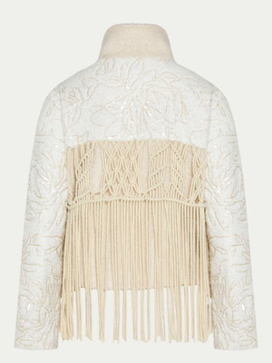 Nidodileda coat size small like new, white and beige