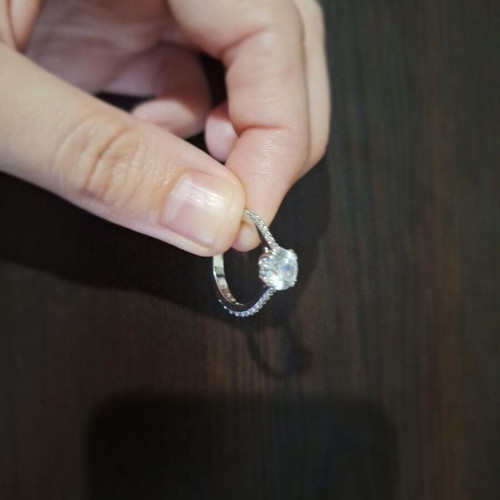 Swarovski ring size 52 like new, silver tone with crystals