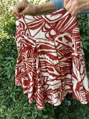 Weekend Max Mara ленена пола употребявана Medium червено и бяло