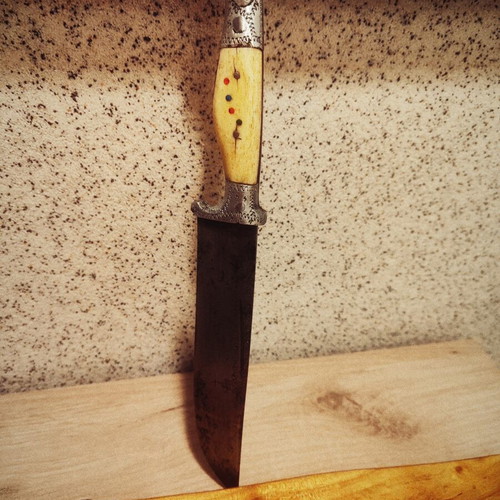 Master Dimitar Dimitrov antique decorative knife with dog head handle