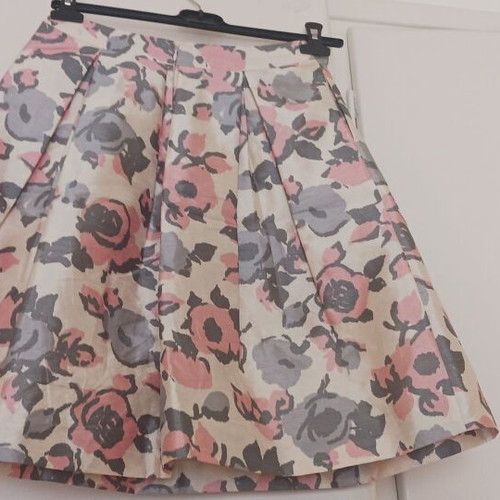Asos high-waisted skirt like new, beige floral pattern, size M