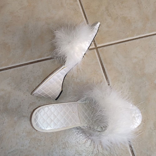 Bridal slippers size 36 white like new