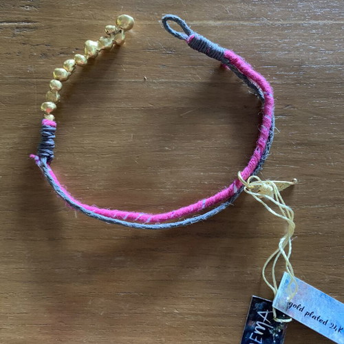 Aleema Handmade Bracelet with 24K Gold-Plated Bronze New