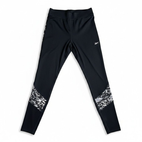 Reebok Speedwick black printed sports leggings, size S