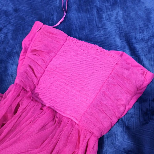 Lace & Beads fuchsia dress like new, size S-M, cut out design