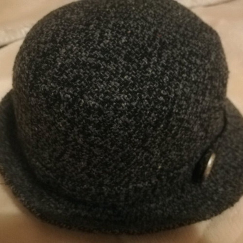 Woolen women's hat new, dark gray, size 55