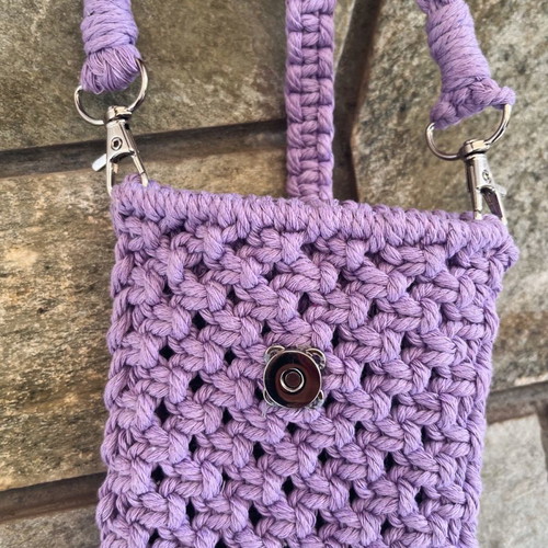 Handmade macrame phone bag crossbody made to order