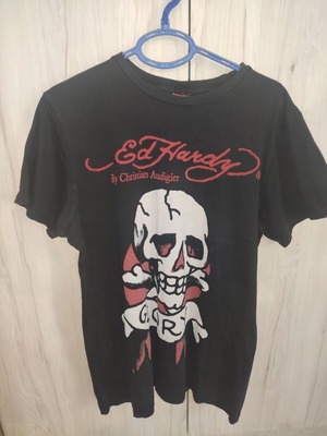 Ed Hardy by Christian Audigier vintage men's black T-shirt size L/M like new