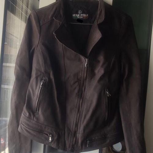 Women's leather jacket like new, brown, size S