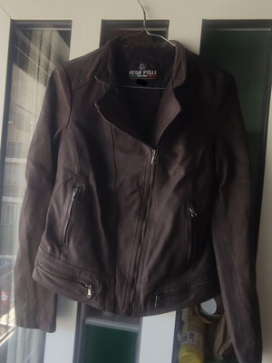 Women's leather jacket like new, brown, size S