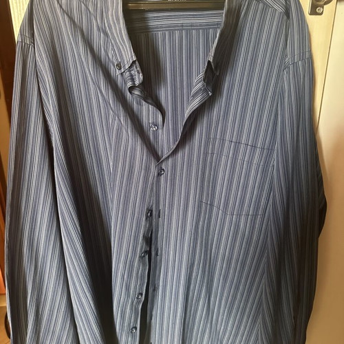 Men's dress shirt used, size 3XL, gray and blue