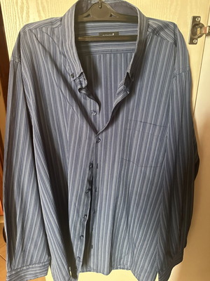 Men's dress shirt used, size 3XL, gray and blue
