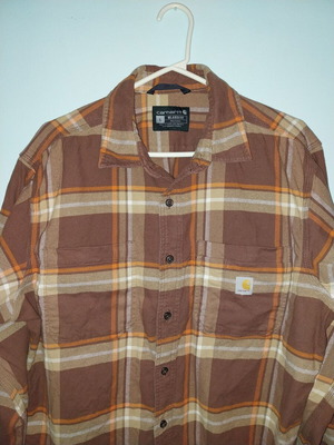 Φανελένιο πουκάμισο Carhartt καφέ και κίτρινο μέγεθος Large σαν καινούργιο