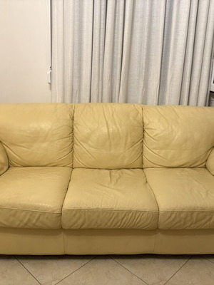 Leather sofa set, 2-seater and 3-seater, soft leather