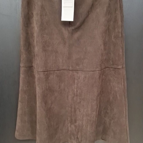 Zara brown suede midi skirt new, size L