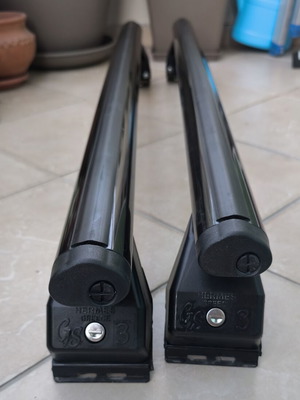 Hermes GS3 black aluminum roof bars for Renault Clio 3-5D 2005-2014 set with feet