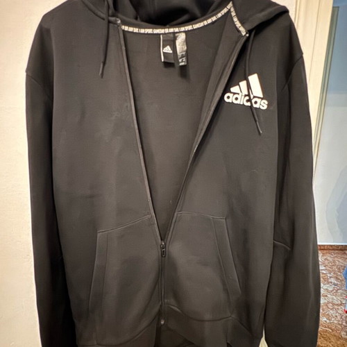 Adidas ελαφριά ζακέτα με κουκούλα και φερμουάρ Large σαν καινούργιο, μαύρο