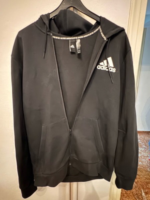 Adidas ελαφριά ζακέτα με κουκούλα και φερμουάρ Large σαν καινούργιο, μαύρη