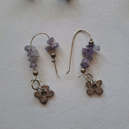 Handmade earrings used, set of 3 pairs faux bijoux