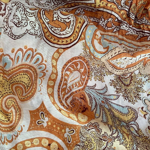 Calzedonia pareo satin fabric like new, brown and gold