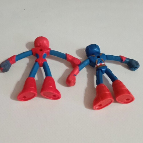 Play Doh Hasbro Spider-Man and Captain America figures two pieces used