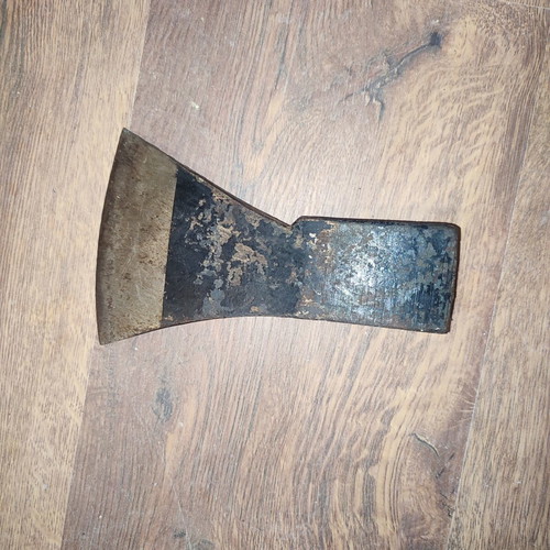 Vintage axe head used, 600 or 800 grams, possibly German