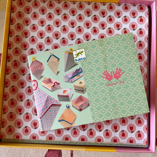 Djeco Origami paper sets used, colorful sheets for crafts