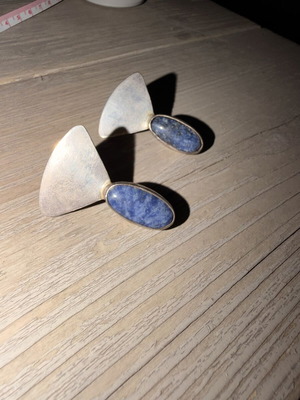 Handmade silver earrings with sodalite