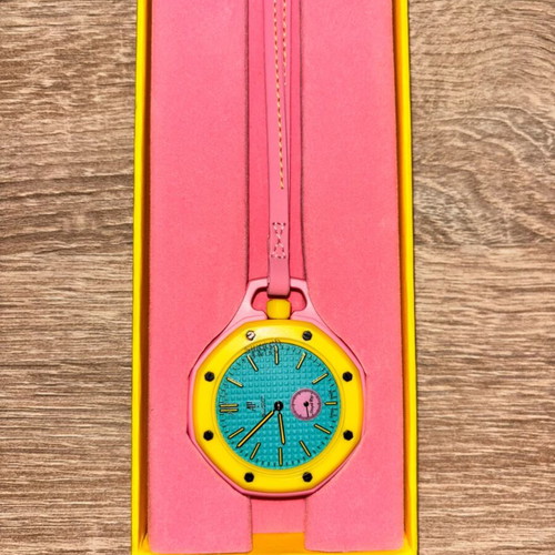 Swatch x AP Royal Pop Pink/Yellow Quartz Watch like new