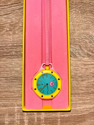 Swatch x AP Royal Pop Pink/Yellow Quartz Watch like new