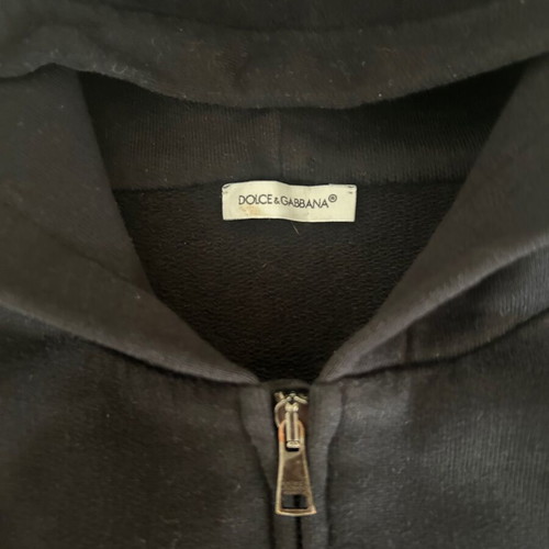 Dolce Gabbana kids set used, black cotton fabric, zipper defect