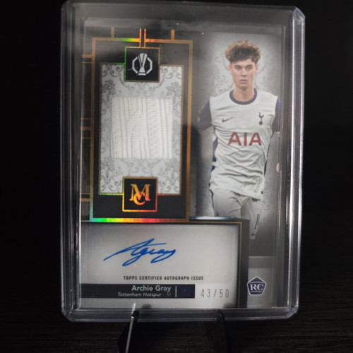 2024-25 Topps Museum UCC Archie Gray 43/50 Auto Relic RC Tottenham Hotspur