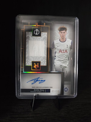 2024-25 Topps Museum UCC Archie Gray 43/50 Auto Relic RC Tottenham Hotspur
