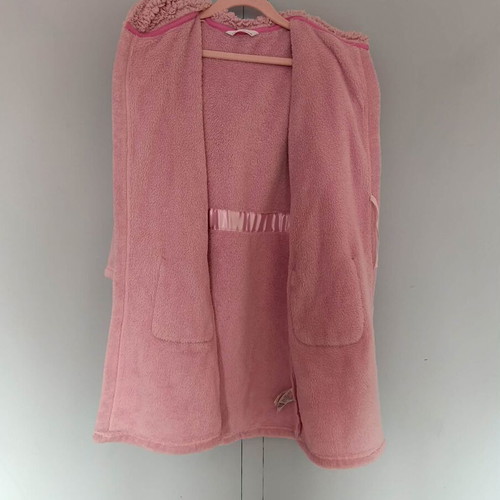 Fleece robe used for 6-7 years with pink unicorn
