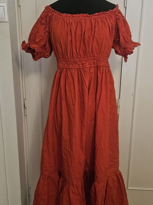 Long red cotton dress H&M M like new