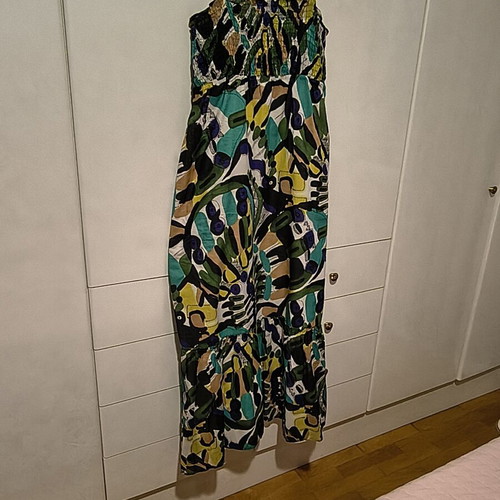 Promod dress like new, long colorful cotton with ruffles