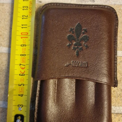 Toscano leather case for 4 cigars up to 12 cm like new