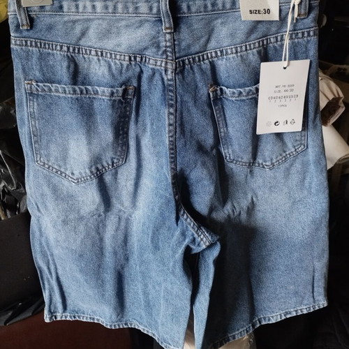 Men's denim bermuda shorts YX-3559 with wide leg, new, blue