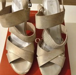 Marco Tozzi sandals used, size 41, beige gold color