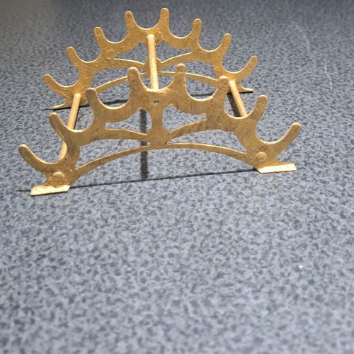 Metal pen and brush stand with gold finish like new