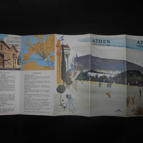 Athens EOT 1964 tourist brochure used, German