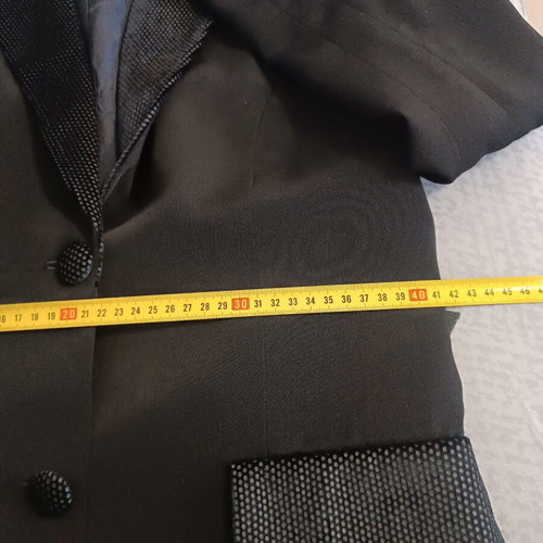 Vintage women's tuxedo blazer, black, large