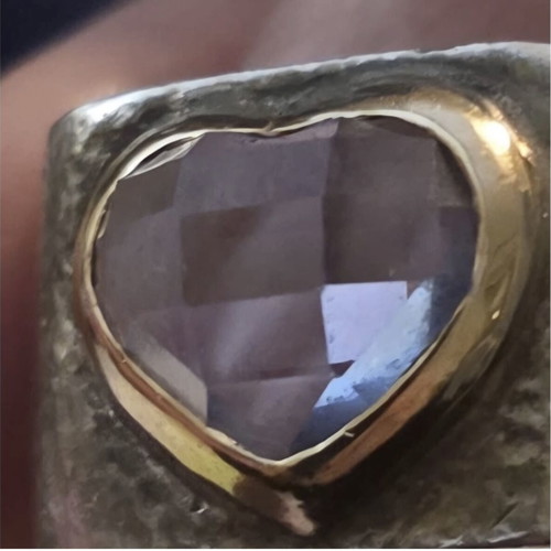 Zolotas Aquamarine Ring silver 925 & gold 24k, like new, size 54