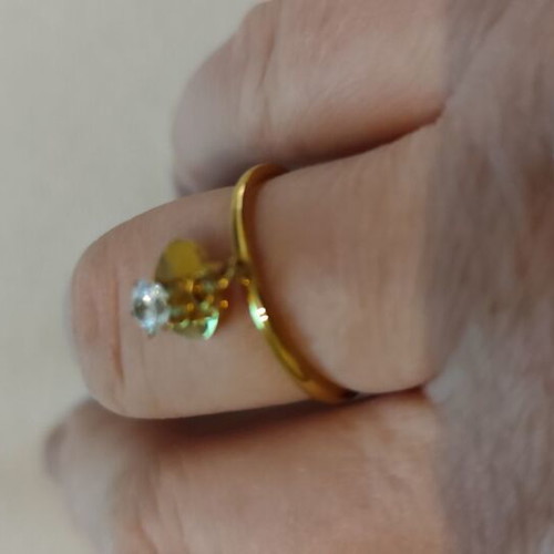 Rings new stainless steel in gold and silver color with heart and rhinestone