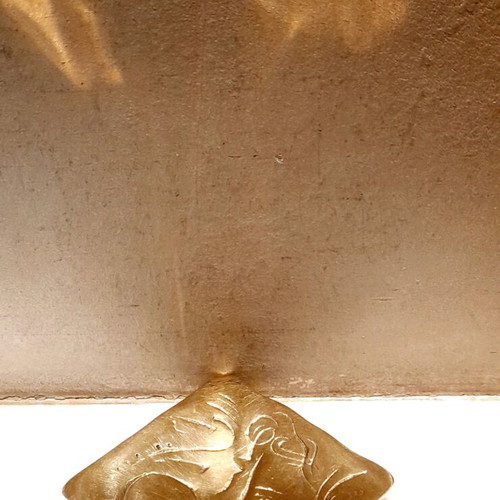 Bronze square plate like new with mother and baby design