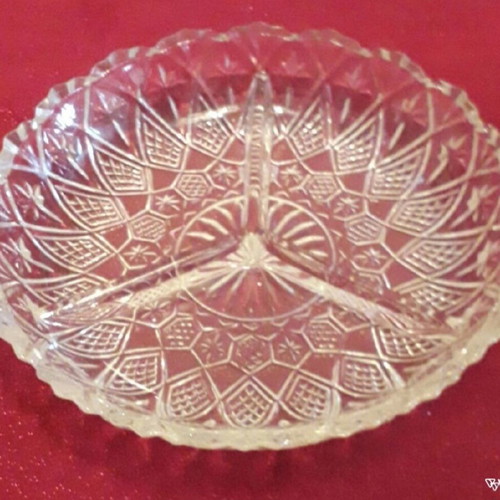 Crystal nut bowl carved, new, diameter 0.22 cm
