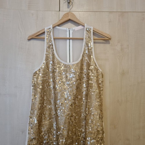 Sequin top used, one size, semi-transparent back with zipper