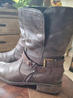 S.OLIVER BIKER ΜΠΟΤΕΣ DISTRESSED  ΓΝΗΣΙΟ ΔΕΡΜΑ 37