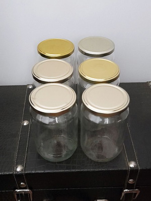 Glass jars used, set of 6, 720ml for honey and jam